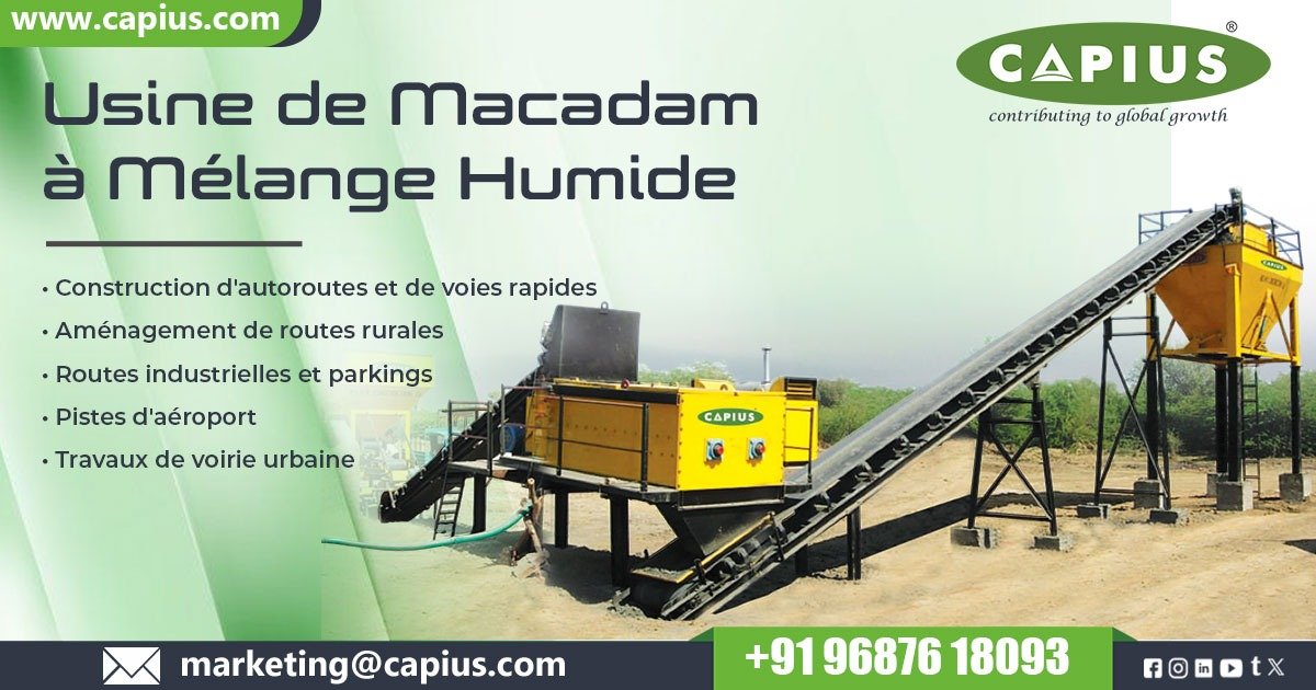 Usine de Macadam à Mélange Humide en Tunisie